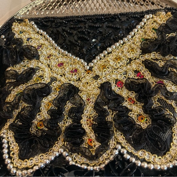 MINI HANDBAG Sequin Sparkly Mesh Metal Coin Purse Closure - Picture 5 of 10